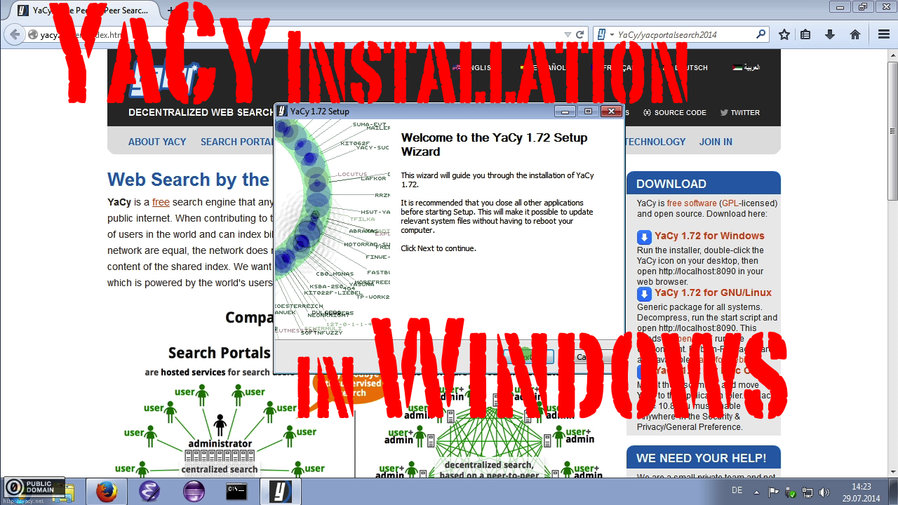 YaCy Tutorial 01: Installation in Windows