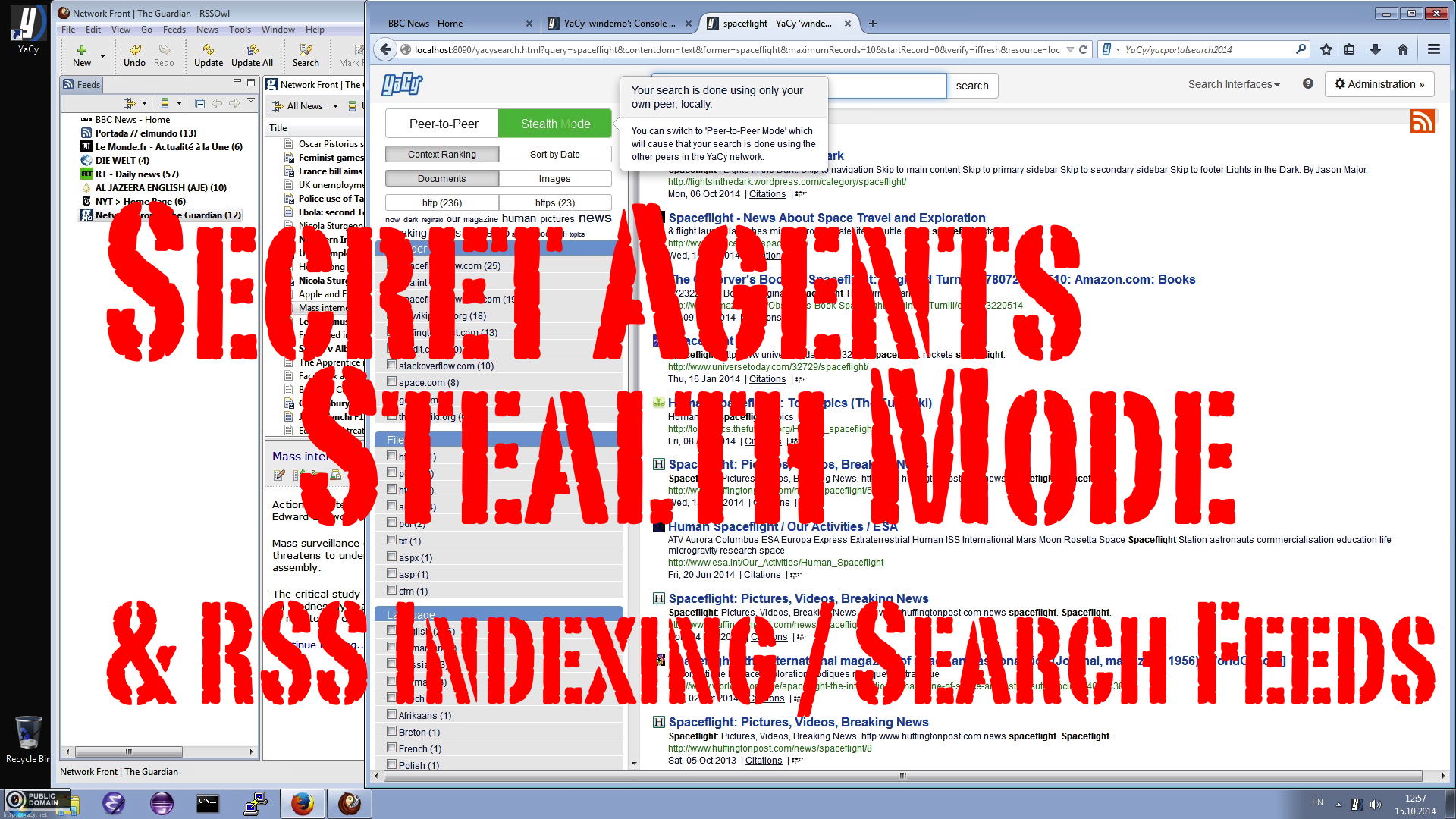 YaCy Tutorial 06: Secret Agents with YaCy RSS Feed Reader